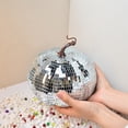 thumbnail image 3 of Silver Pumpkin Fall Decor | Foam Glitter, Mini Disco Pumpkins for Decorating, Artificial Crafts for Table Party, Halloween Thanksgiving Decorations, 3 of 3