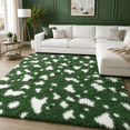thumbnail image 4 of HOISUN 5x7 ft Soft Shag Area Rug for Bedroom Living Room, Fluffy Plush Non-Slip Carpet, Leaf Green, 4 of 9