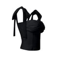 thumbnail image 3 of EYNMVR Women Square Neck Crop Tank Top Sleeveless Bow Tie Camisole Ruched Cute Clothes, 3 of 3