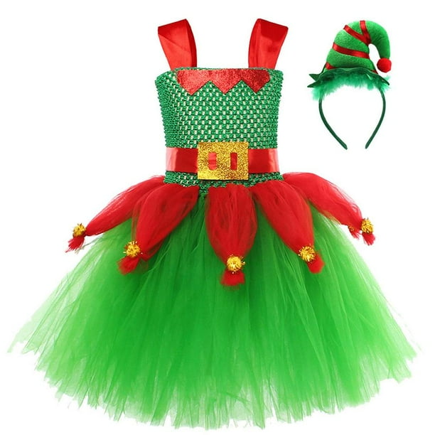 Ksruee Kids Elf Costume Girls Fancy Little Big Girls Christmas Elf Costume Kids Christmas
