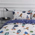 thumbnail image 2 of Cover Queen, 100% Soft Cotton 3 Pieces Outer Space Queen Bedding Set, Rockets, 2 of 7