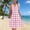 *Pink, variant on ClodeEU Women's All Over Print V-Neck Sleeveless Maxi Dress ,Beach Casual Tank Dress with Button-Front Detail White,Womens Plus XL