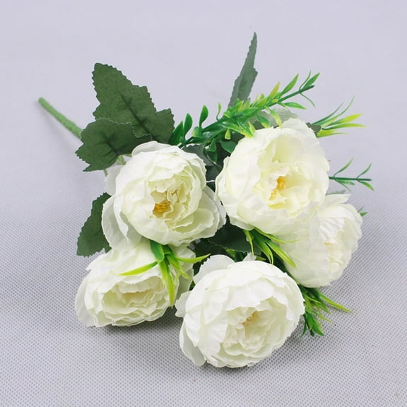 6 Peonies Simulation Flowers, Home And Living Room Artificial Flower Decorations, Dining Table Dried Flower Bouquet Decoration