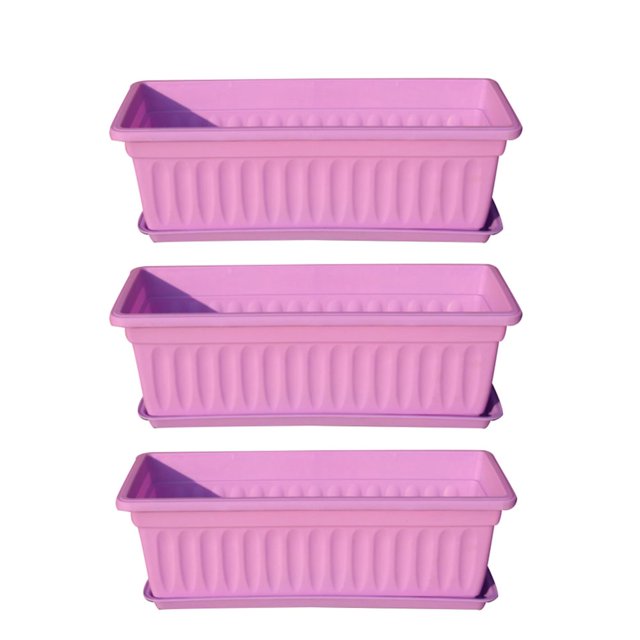 AMERTEER HLONK 3Pcs Balcony Garden Rectangular Vegetable Flower Planter Resin Box Planting Pot