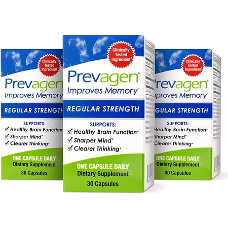 Prevagen Improves Memory - Regular Strength 10mg 30 Capsules |3 Pack| with Apoaequorin & Vitamin D | Brain Supplement for Better Brain Health, Supports Healthy Brain Function & Clarity