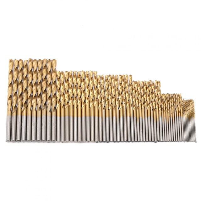 60Pcs Mini High Speed Steel Plating Titanium Straight Hand Twist Drill Bits Tool