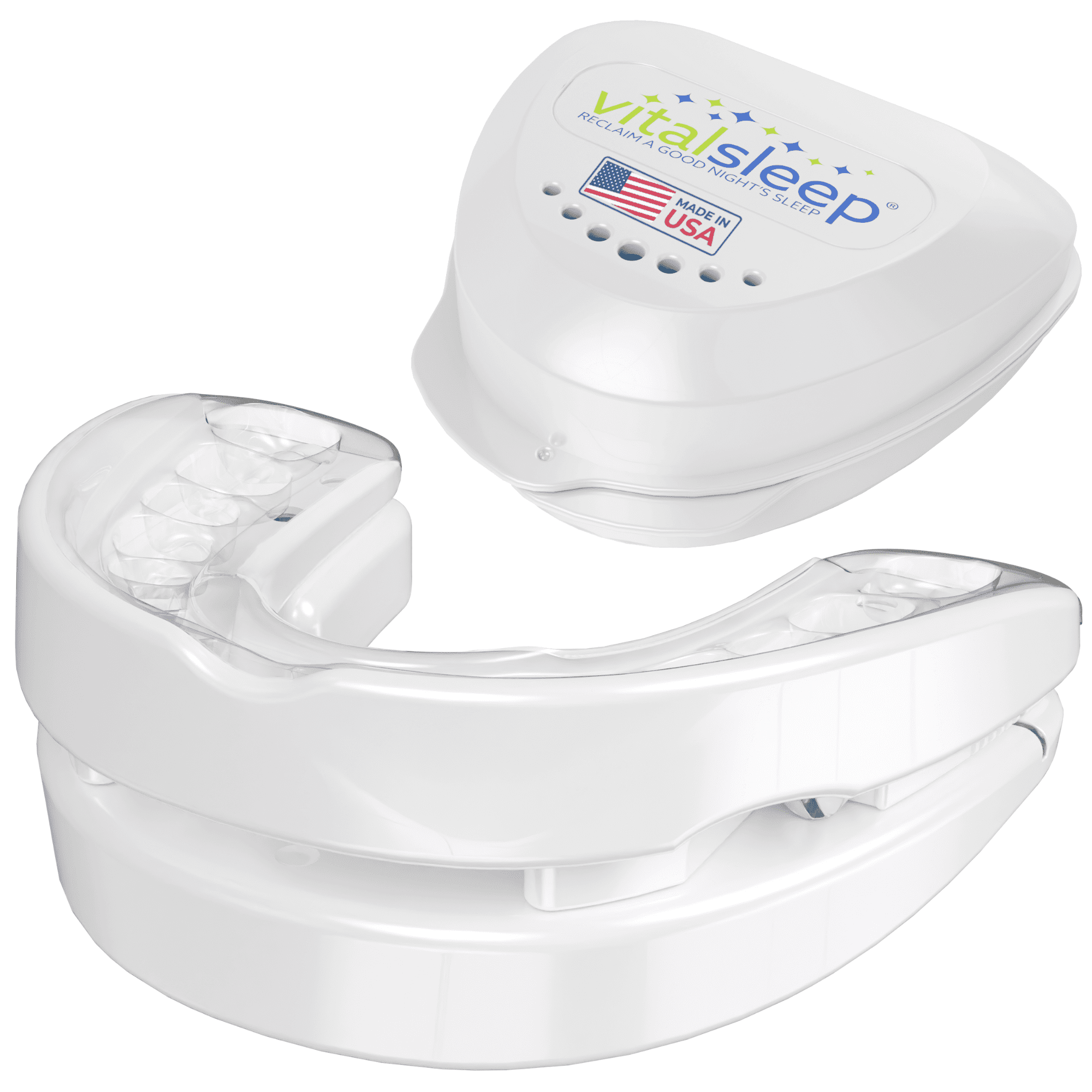 VitalSleep Anti-Snoring Mouthpiece, Comfortable & Adjustable Fit, USA Made, BPA-Free Dental Guard for Restful Sleep, Clear Women's Size