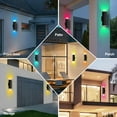 thumbnail image 4 of Smart RGBCW Up and Down Outdoor Wall Lights 120W, Dual Beam LED Wall Sconce with App & RF Control, 2700K-6500K Adjustable White, Color Changing Dimmable Exterior Light for Porch, Patio, Garage（2Pack）, 4 of 8