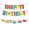 thumbnail image 2 of Transporte Banner de feliz cumpleaños Decoraciones para fiestas de cumpleaños Coche Autobús Tren Barco Helicóptero Semáforo Accesorios para fotos para niños Tema de transporte Decoraciones para fiestas de cumpleaños Sailing Electrónica, 2 of 4