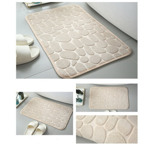 Ycandiee Non-Slip Bathmat, Washable Door Mats 23.6" x 15.7", Thick, Ultra Soft & Quick-Dry, Bathroom Mat Rug for Kitchen, Toilet, Entrance, Hotel
