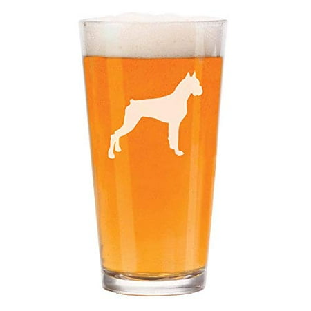 

16 oz Beer Pint Glass Boxer Dog