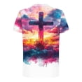 thumbnail image 4 of Zylanna Mens & Big Mens Fashion T-Shirts, Crew Neck Short Sleeve Daily Cross 3D Print Funny Graphic Tees Tops Red, 4 of 5