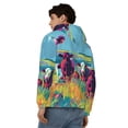 thumbnail image 4 of Goofa Pop Art Colorful Cows Pattern Mens Full-zip Hoodie, Zip-up Pullover Hooded Sweatshirt, Kangaroo Pocket Hoodie Ideal for Daily Wear, Travel, and Home-Small, 4 of 5