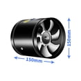 thumbnail image 4 of Metal Duct Fan Round Duct Fan Kitchen Ventilation Fan Duct Fan Powerful Ventilation High Speed Copper Wire Motor Metal Round Exhaust Fan For Kitchen Bathroom Basement Black, 4 of 8