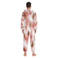 thumbnail image 7 of 1 Piece Adult Onesie Pajamas Cozy & Loose-Fit Sleepsuit Loungewear with Pockets Pink and Brown Tie-dye Flowers XXX-Large, 7 of 7