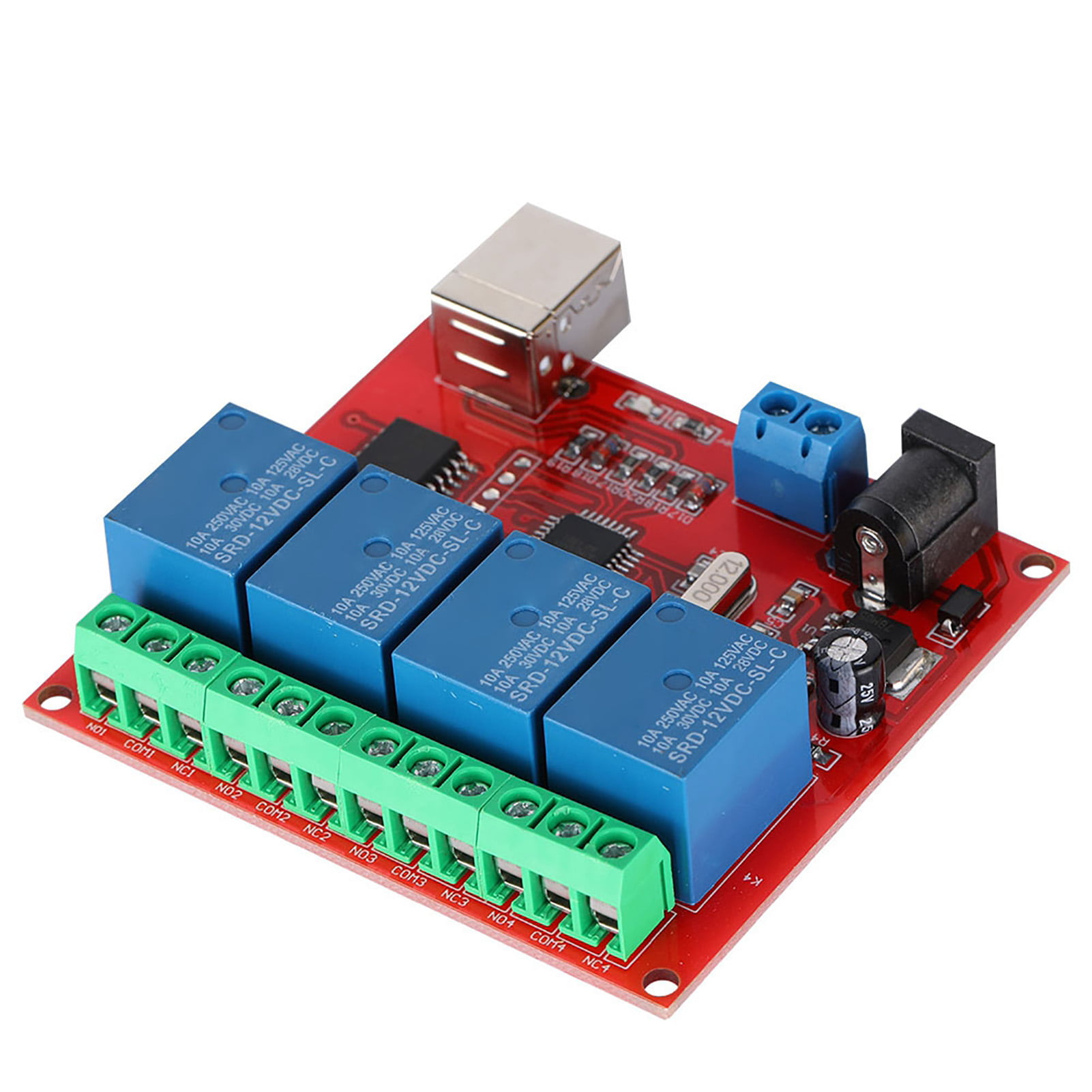 To grader Baglæns suffix USB Switch Module, Stable Connection Relay Module Switch Convenient PCB  Board Production DC 12 V 4 Channel For PC - Walmart.com