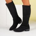 thumbnail image 3 of SACFOF Women's Knee High Boots Square Toe Chunky Block Heel Long Boots for Women Comfortable Low Heel Womens Boots, 3 of 6