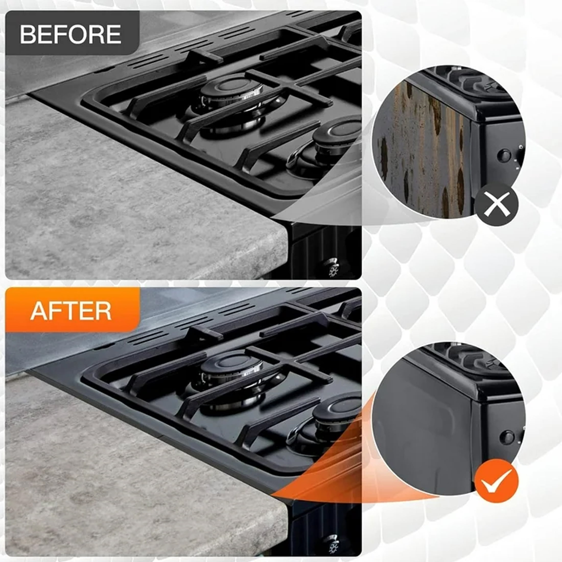 MOTMAX 2Pcs Stainless Steel Stove Gap Covers, Stove Gap Filler for Kitchen, Adjustable Length 13.8" to 27.5"
