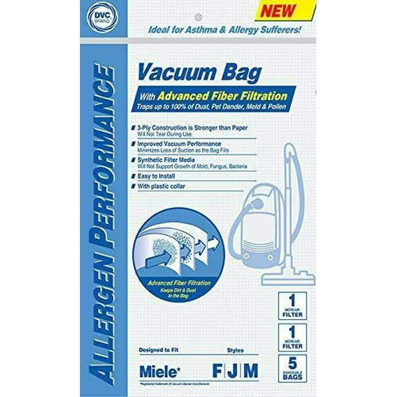 DVC Eureka Style SL 61125B Micro Allergen Vacuum Cleaner Bags Made in USA [ 54 Bags ]
