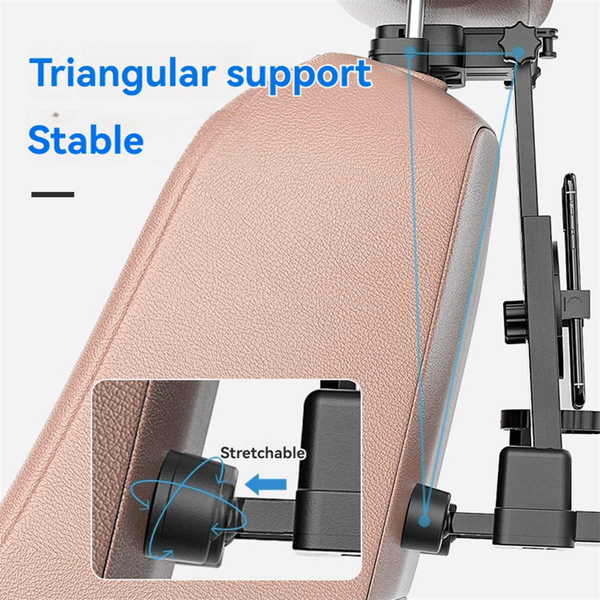 Car Back Seat Tray Desktop is Stable, for Rear Passengers to Eat and Work, Adjustable Travel Tray