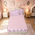 thumbnail image 4 of meiyoeat Kawaii Princess Bow Zipper Twin Comforter Sets with Fitted Sheet and 2 Pillowcases for Kids Girls, Hot Pink Love Hearts Zipper Bedding Set for Bedroom, Pink ReversibleG, 4 of 6