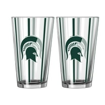 Logo Brands Michigan State Spartans Two-Piece 16oz. Striped Pint Glass Set