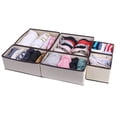 thumbnail image 4 of Moyic Caja contenedora de 6 uds., soporte de cesta de tela de varios tamaños, cajón divisor, armario, organizadores, ropa interior, corbata, Almacenamiento y organización del hogar Moyic HA070881-01, 4 of 6