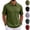 Army Green, variant on Men's Polo Shirt Short Sleeve 3 Button Cotton Casual T-Shirts Sweat Absorbent Performance Work Golf Tee