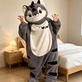 thumbnail image 4 of Funny Cartoon Coral Fleece Women’s Onesie Thickened Lazy Style Hoodless Jumpsuit Sleepwear, Cute Cartoon Style Collar‑Free Women Pajama for Home Rest & Daily Relax, 4 of 5