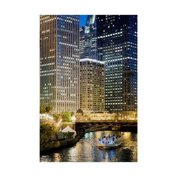 Trademark Fine Art 'Chicago At Night Chicago Color 2' Canvas Art by Monte Nagler