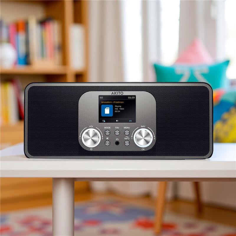 AKITO UpBeat Model Up10 Bluetooth Speaker with 2.8-Inch Color Display and USB/SD Playback