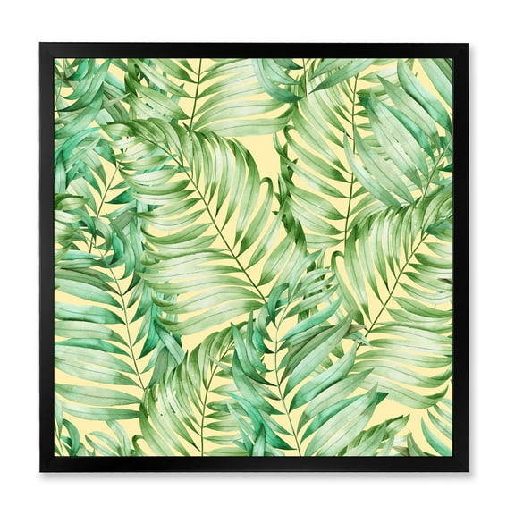 Designart 'Tropical Green Leaves of Monstera' Tropical Framed Art Print