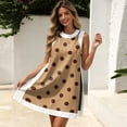 thumbnail image 3 of OIOLOYJM Two Piece Sets for Women Casual Dress Boho Polka Dot Side Slit Sleeveless Crew Neck Tank Top and Elastic Waist Shorts Comfortable Lounge Vacation Stylish Loungewear with Pockets Khaki 2XL, 3 of 6