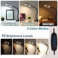 thumbnail image 5 of DAYBETTER LED Clip On Desk Lamp, 3 Light Modes & 10 Brightness Levels, 360° Flexible Neck Reading Light, USB Plug-in Clamp Lamp, for Home, Office, Study, Craft (Black), 5 of 7