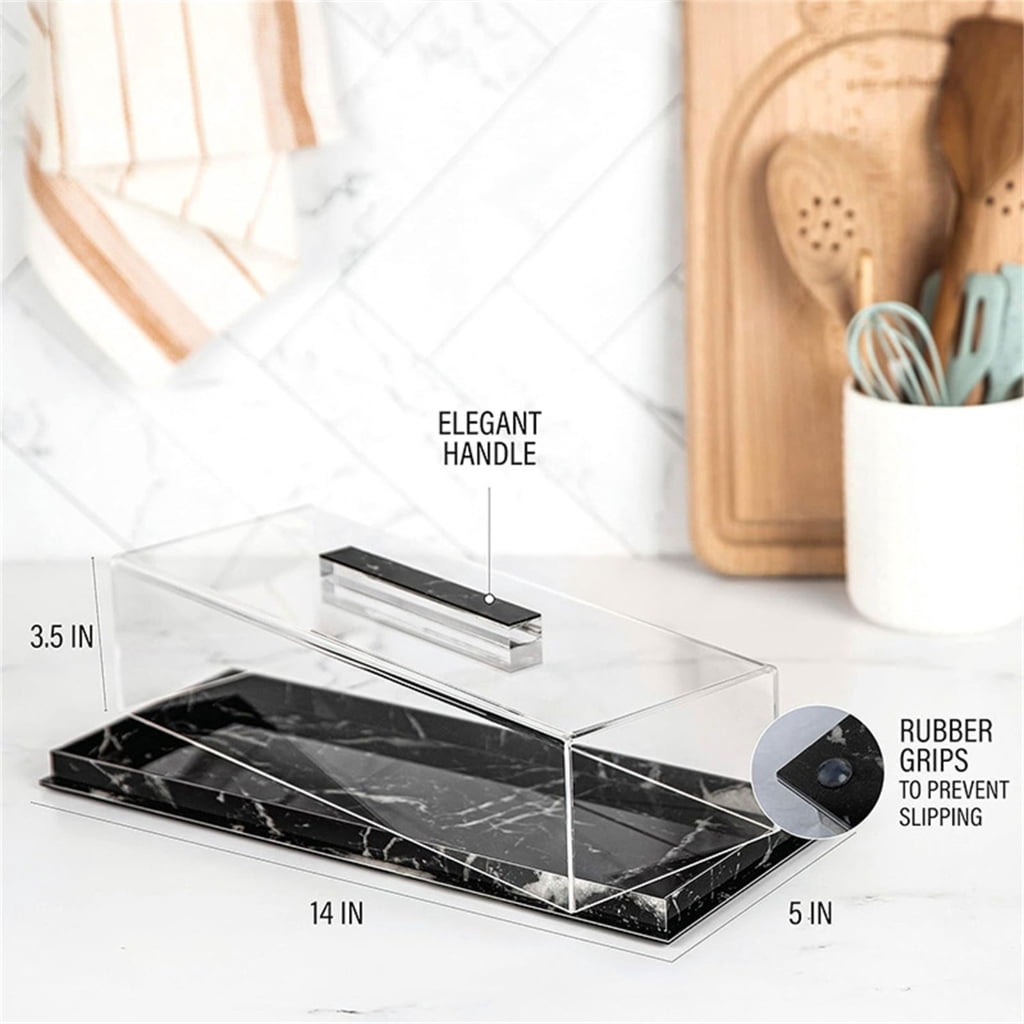 Acrylic Rectangular Cake Display Container Fashion Cake Tray with Cover