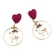 thumbnail image 4 of GAXIRE 1 par de pendientes de franela roja con forma de corazón para mujer, colgantes redondos para oreja, colgantes navideños, 4 of 7