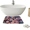 thumbnail image 4 of CSCHome Stone Pattern Bathroom Mats Non-slip Bath Mat Rounded Cut Edges for a Clean, No Drop Design Made of Polyester Fiber Material, Soft and Comfortable, 4 of 5
