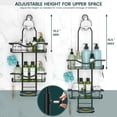 thumbnail image 2 of Shower Caddy Hanging Adjustable Shower Caddy, Rustproof Shower Organizer Extended Length Showers Caddy Over Shower Head with Hooks Soap Holder, Large Capacity Anti-Swing Bathroom Organizer, Gold, 2 of 10