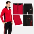 thumbnail image 4 of Notus Men’s Track Suits Set 2 Piece sweatsuits 2-piece set Jogger suit for men jogging suits for men 2 piece Sweatpants Sweat Suits Collar fleece tracksuit Black Red L, 4 of 7