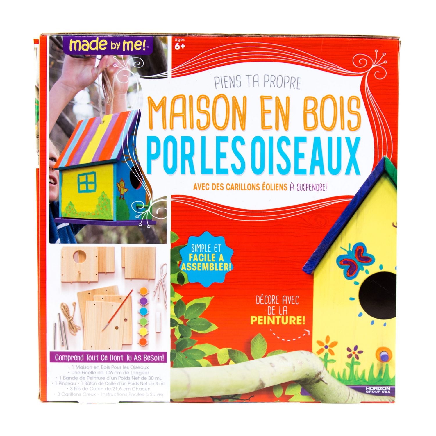 Maison pour les oiseaux en bois avec carillons de Made by Me