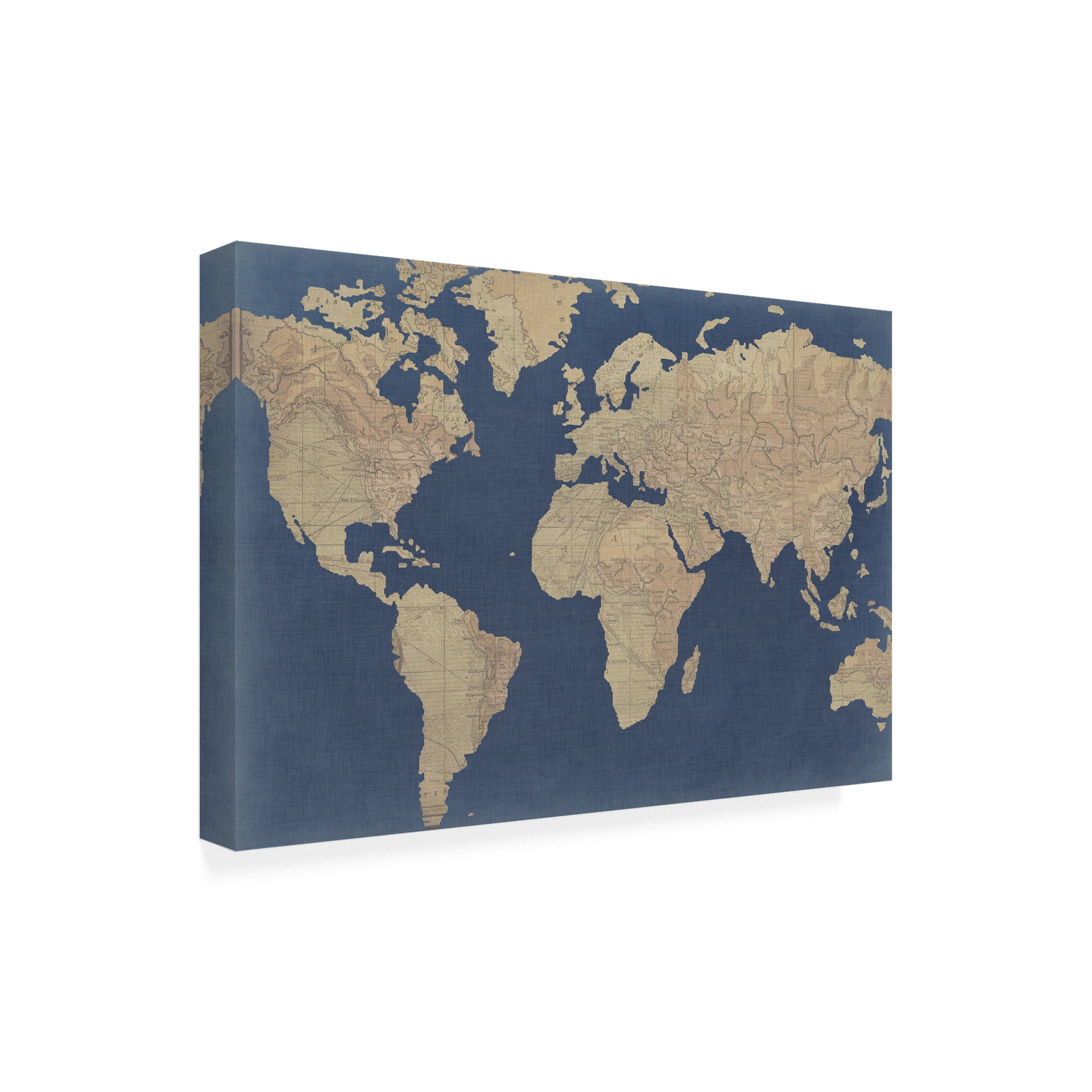 Trademark Fine Art 'Linen Map I' Canvas Art by Studio W