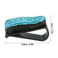 thumbnail image 3 of 2pcs Universal Sun Glasses Visor Clip Hanger Ticket for Car with Fashion Faux Crystal Blue, 3 of 6