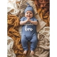 thumbnail image 6 of BemeyourBBs Newborn Baby Boy Little Brother Outfits Cute Little Bro Letters Rib Romper Short Sleeve Full Length Jumpsuit Hat Infant Spring Summer Clothes, 6 of 9