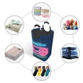 thumbnail image 5 of XMXT Large Collapsible Laundry Hamper, Neon Handle Vintage Blue Print Laundry Basket with Aluminum Handle, 50L, 5 of 7