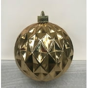 Holiday Time Gold Shiny, 6" (150mm) Shatterproof Diamond Ornaments 1 Count