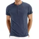 thumbnail image 1 of Playera Casual Manga Corta Algodón Cuello Henley Para Hombre, 1 of 6