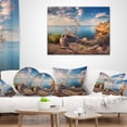 thumbnail image 4 of Designart Sunny Morning with Old Tree - Seashore Photo Throw Pillow - 18x18, 4 of 5