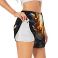 thumbnail image 3 of Lsque Golden Koi And Treasure Printed Women's Running Shorts with Liner Pockets,Elastic Quick Dry Workout Athletic Gym Yoga Shorts,Womens High Waist Shorts-Small, 3 of 9