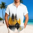 thumbnail image 2 of Stamzod Beach Shirts for Men Short Sleeve Button Down Hawaiian Shirt Casual Vacation Outfits Gold L, 2 of 6