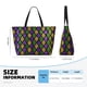 thumbnail image 4 of Easygdp Mardi Gras Shiny Green Purple Bolsa de Viaje de Playa de Gran Capacidad, Bolsa Tote Perfecta para la Playa, Escapadas de Fin de Semana y Viajes, 4 of 7
